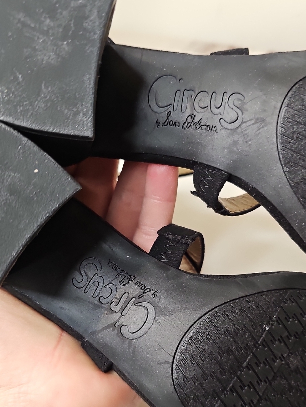 Circus Black Strappy Block Heel Sandals - Women's Size 7 - Picture 7 of 10
